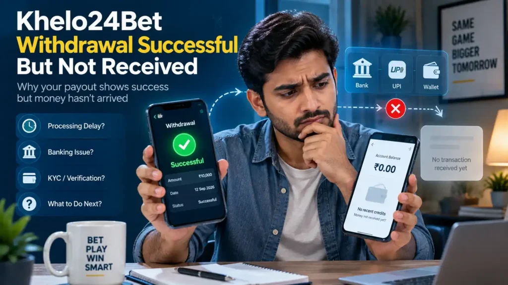 Khelo24Bet Withdrawal Successful But Not Received