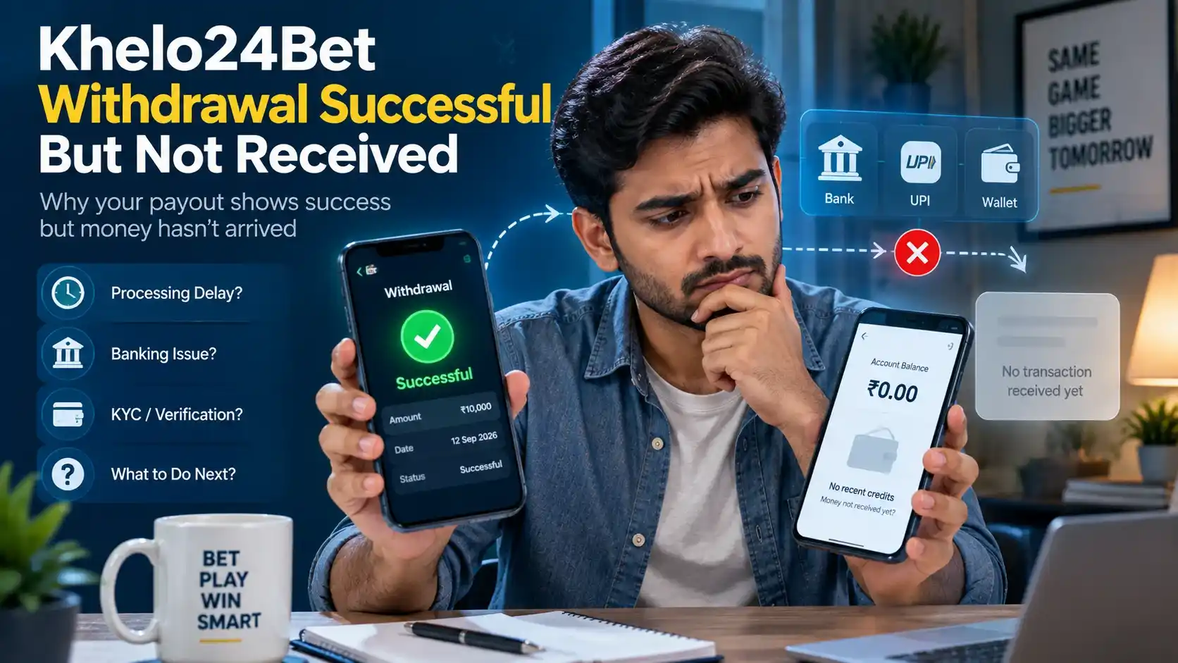 Khelo24Bet Withdrawal Successful But Not Received